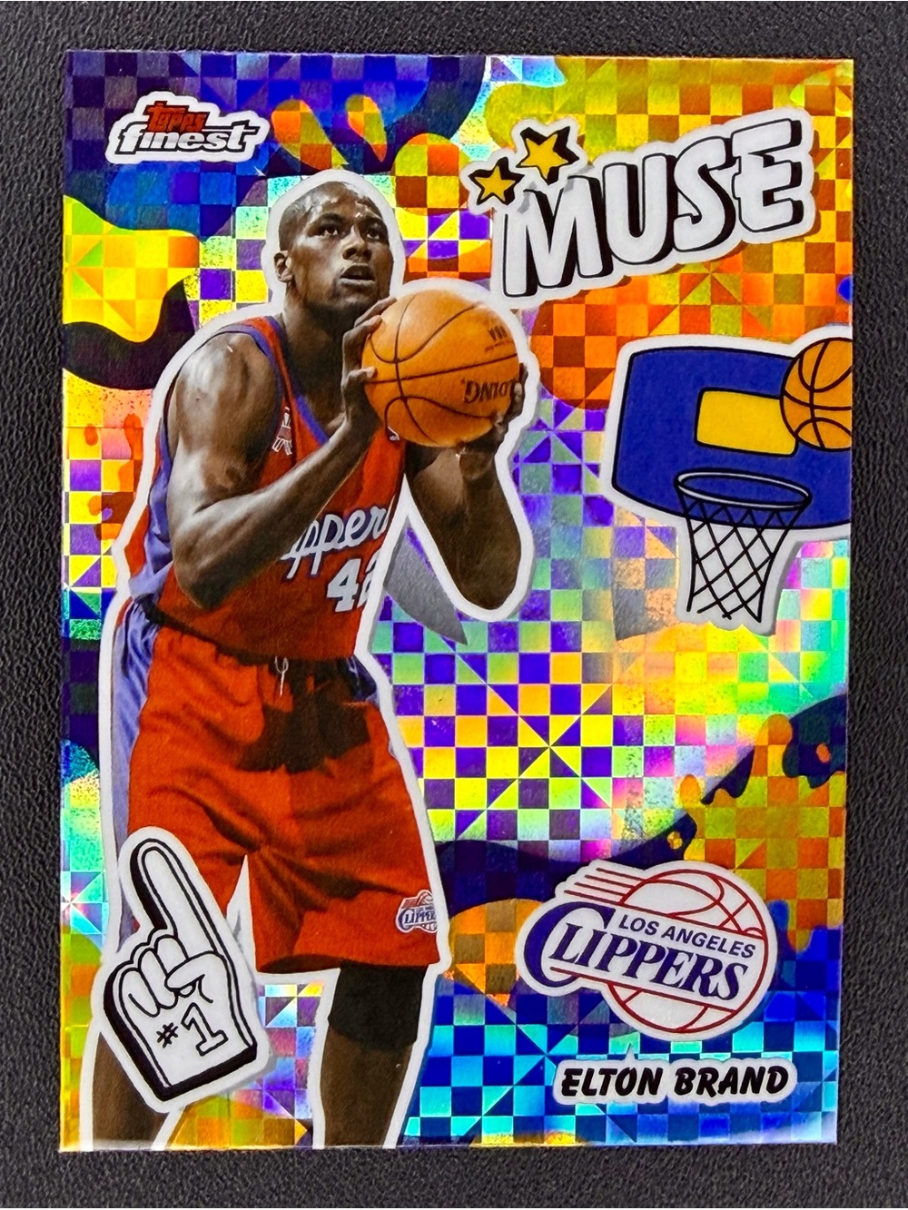 ELTON BRAND 2025-26 TOPPS FINEST MUSE INSERT X-FRACTOR #M-29 LA CLIPPERS LEGEND